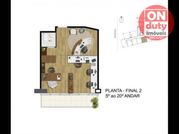 Imagem Sala Comercial à Venda, 58 m² em Vila Belmiro - Santos