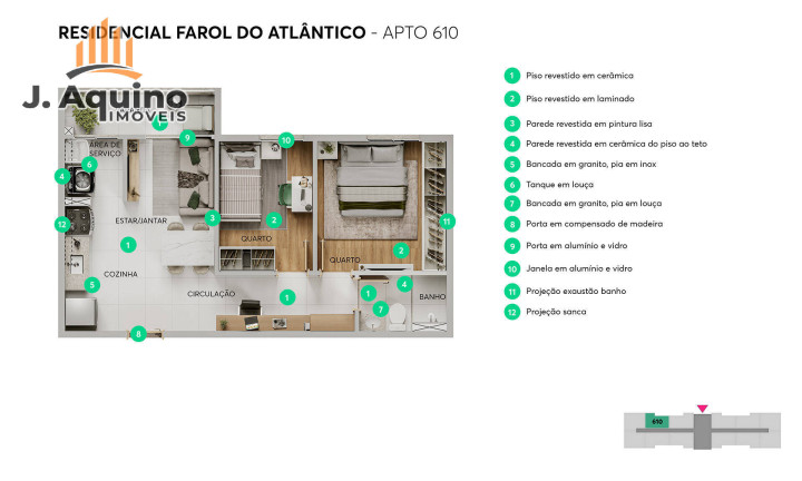 Imagem Apartamento com 2 Quartos à Venda, 43 m² em Manuel Dias Branco - Fortaleza Imagem Apartamento com 2 Quartos à Venda, 43 m² em Manuel Dias Branco - Fortaleza