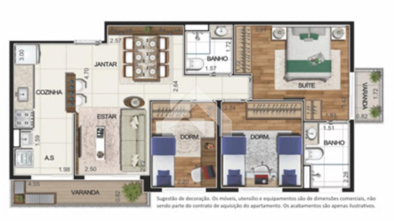 Apartamento com 3 Quartos à Venda, 73 m² em Tamboré - Barueri