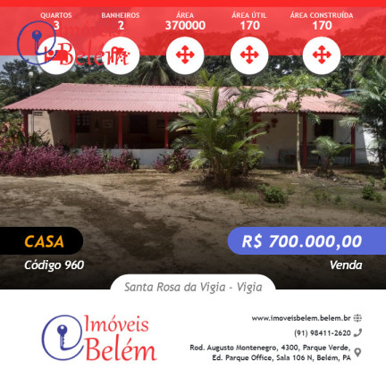 Imagem Casa com 3 Quartos à Venda, 170 m² em Centro - Vigia Imagem Casa com 3 Quartos à Venda, 170 m² em Centro - Vigia