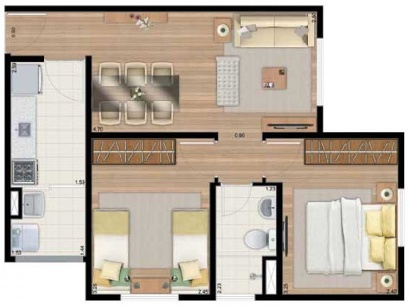 Imagem Apartamento com 2 Quartos à Venda, 45 m² em Jardim São Luiz - Jandira Imagem Apartamento com 2 Quartos à Venda, 45 m² em Jardim São Luiz - Jandira