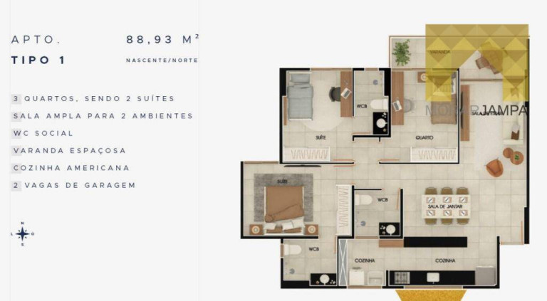 Imagem Apartamento com 3 Quartos à Venda, 88 m² em Manaíra - João Pessoa Imagem Apartamento com 3 Quartos à Venda, 88 m² em Manaíra - João Pessoa