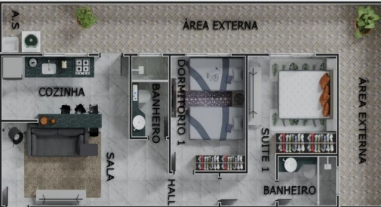 Imagem Casa com 1 Quarto à Venda, 51 m² em Fátima - São Vicente Imagem Casa com 1 Quarto à Venda, 51 m² em Fátima - São Vicente