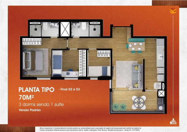 Imagem Apartamento com 2 Quartos à Venda, 72 m² em Campestre - Santo André