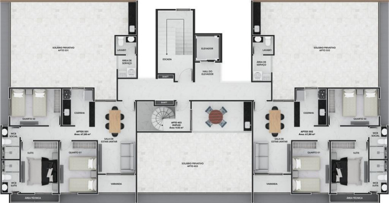 Imagem Apartamento com 2 Quartos à Venda, 53 m² em Bessa - João Pessoa