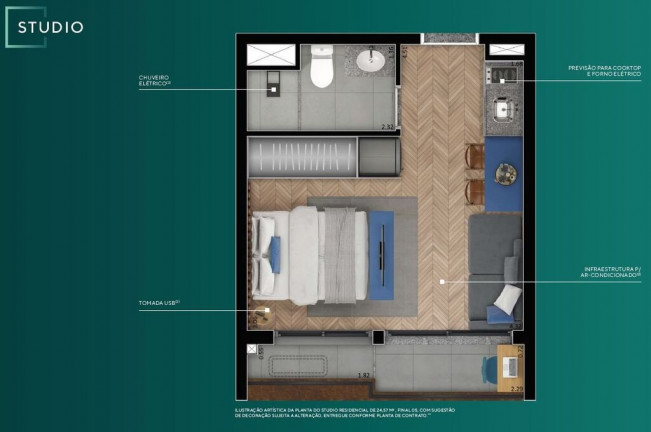 Imagem Studio com 1 Quarto à Venda, 24 m² em Campo Belo - São Paulo Imagem Studio com 1 Quarto à Venda, 24 m² em Campo Belo - São Paulo
