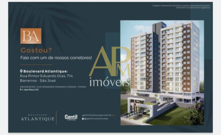 Imagem Apartamento com 3 Quartos à Venda, 82 m² em Barreiros - São José Imagem Apartamento com 3 Quartos à Venda, 82 m² em Barreiros - São José