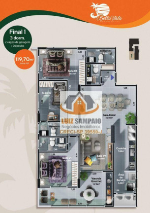 Imagem Apartamento com 2 Quartos à Venda, 72 m² em Centro - Itanhaém Imagem Apartamento com 2 Quartos à Venda, 72 m² em Centro - Itanhaém