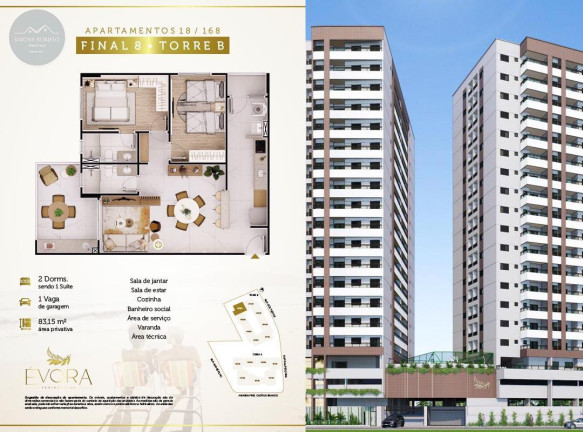 Imagem Imóvel com 2 Quartos à Venda, 84 m² em Flórida - Praia Grande