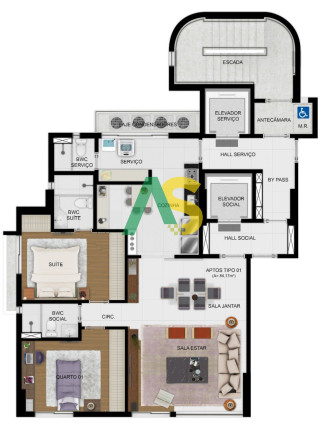 Imagem Imóvel com 3 Quartos à Venda, 84 m² em Rosarinho - Recife