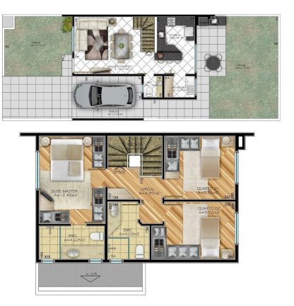 Imagem Casa com 3 Quartos à Venda, 121 m² em Xaxim - Curitiba Imagem Casa com 3 Quartos à Venda, 121 m² em Xaxim - Curitiba