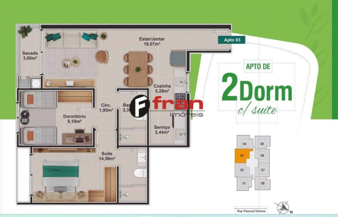 Imagem Apartamento com 2 Quartos à Venda, 64 m² em Coqueiros - Florianópolis Imagem Apartamento com 2 Quartos à Venda, 64 m² em Coqueiros - Florianópolis