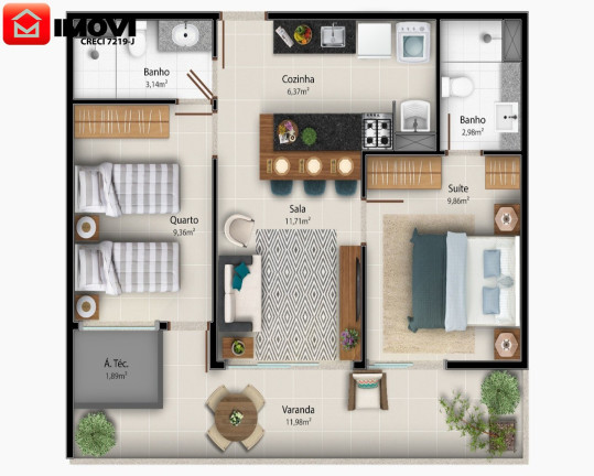 Imagem Apartamento com 2 Quartos à Venda, 64 m² em Jardim Da Penha - Vitória
