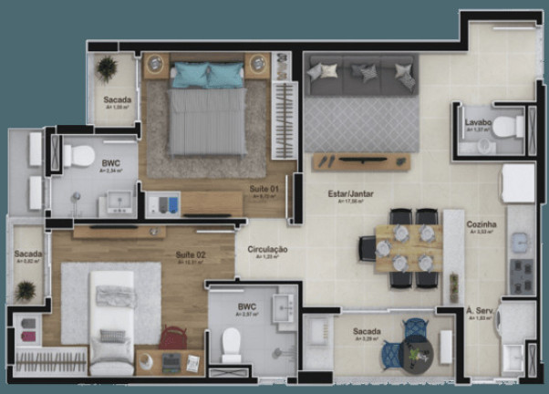 Imagem Apartamento com 2 Quartos à Venda, 63 m² em Centro - Itajaí