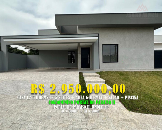 Casa com 5 Quartos à Venda, 360 m² em Portal Do Paraíso Ii - Jundiaí