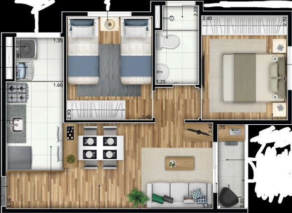 Imagem Imóvel com 2 Quartos à Venda, 42 m² em Dos Casa - São Bernardo Do Campo