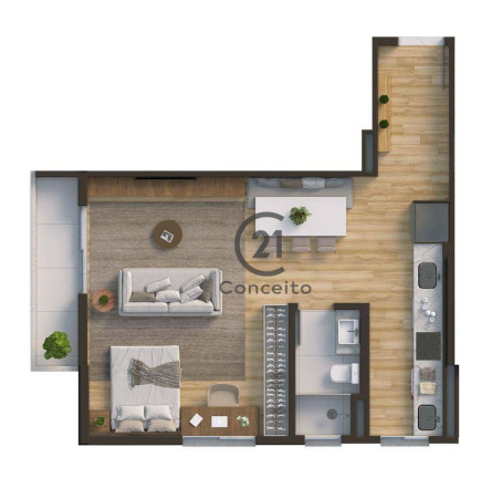 Imagem Apartamento com 1 Quarto à Venda, 51 m² em Kobrasol - São José Imagem Apartamento com 1 Quarto à Venda, 51 m² em Kobrasol - São José