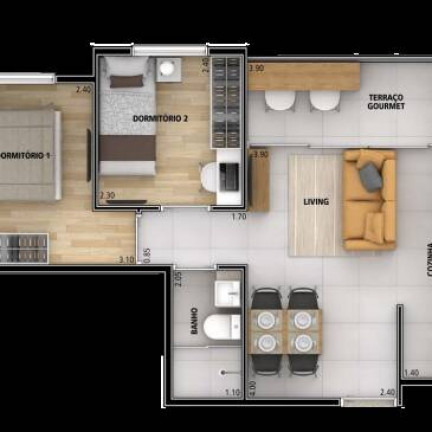 Imagem Apartamento com 100 Quartos à Venda, 1 m² em Carandiru - São Paulo
