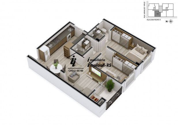 Imagem Apartamento com 1 Quarto à Venda, 44 m² em Canabarro - Teutônia Imagem Apartamento com 1 Quarto à Venda, 44 m² em Canabarro - Teutônia