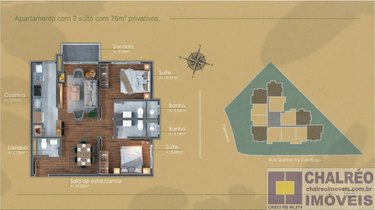 Imagem Imóvel com 3 Quartos à Venda, 115 m² em Candiago - Gramado