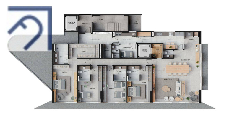 Imagem Apartamento com 4 Quartos à Venda, 184 m² em Tirol - Natal