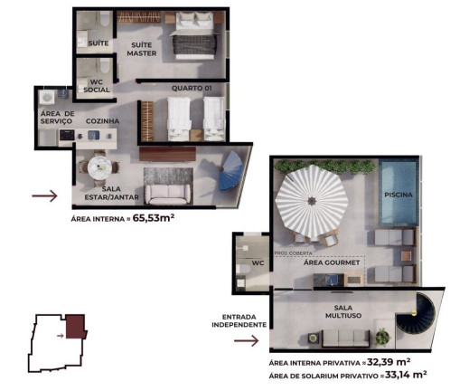 Imagem Cobertura com 2 Quartos à Venda, 131 m² em Ponta De Matos - Cabedelo Imagem Cobertura com 2 Quartos à Venda, 131 m² em Ponta De Matos - Cabedelo