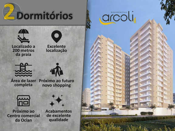 Imagem Apartamento com 2 Quartos à Venda, 76 m² em Mirim - Praia Grande