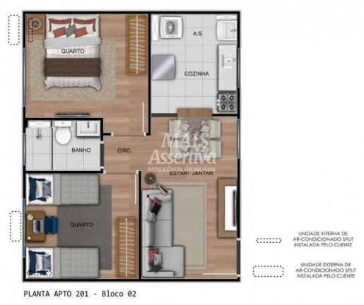 Foto do imóvel Apartamento com 2 Quartos à Venda, 40 m² em Rondônia - Novo Hamburgo