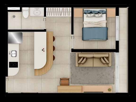 Imagem Imóvel com 1 Quarto à Venda, 31 m² em Campo Belo - São Paulo