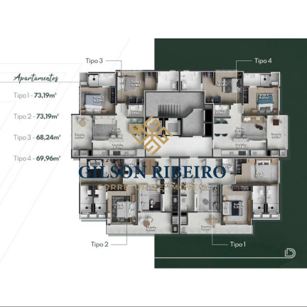 Apartamento com 2 Quartos à Venda, 69 m² em Tabuleiro - Camboriú