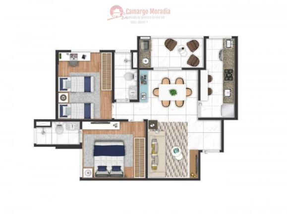 Imagem Apartamento com 3 Quartos à Venda, 63 m² em Centro - Poá