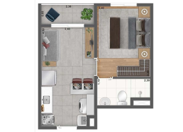 Imagem Apartamento com 1 Quarto à Venda, 26 m² em Brás - São Paulo