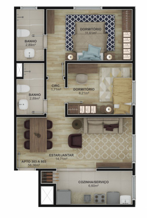 Imagem Apartamento com 2 Quartos à Venda, 58 m² em Centro - Novo Hamburgo Imagem Apartamento com 2 Quartos à Venda, 58 m² em Centro - Novo Hamburgo
