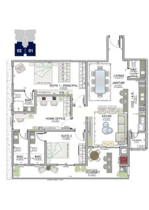 Apartamento com 3 Quartos à Venda, 129 m² em Praia Brava - Itajaí