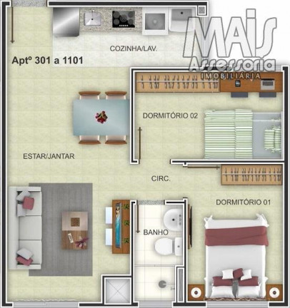 Imagem Apartamento com 2 Quartos à Venda, 51 m² em Centro - Novo Hamburgo