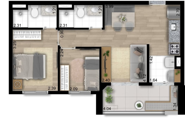 Imagem Imóvel com 2 Quartos à Venda, 49 m² em Vila Carrão - São Paulo Imagem Imóvel com 2 Quartos à Venda, 49 m² em Vila Carrão - São Paulo