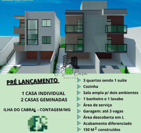 Imagem Casa com 3 Quartos à Venda, 170 m² em Cabral - Contagem Imagem Casa com 3 Quartos à Venda, 170 m² em Cabral - Contagem