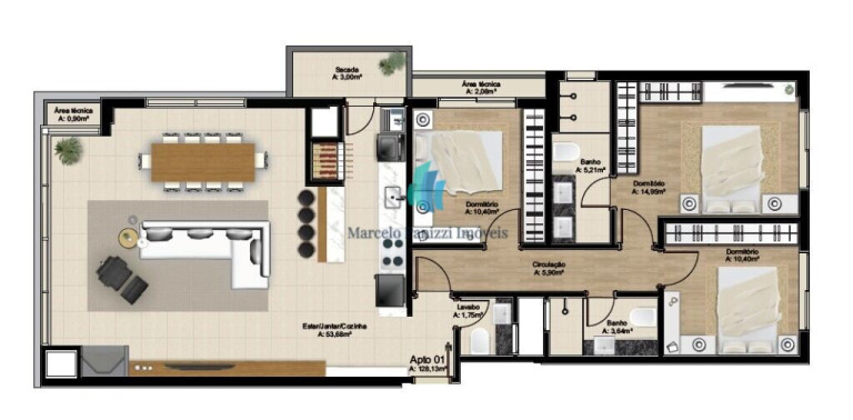 Imagem Apartamento com 3 Quartos à Venda, 128 m² em São Francisco - Bento Gonçalves Imagem Apartamento com 3 Quartos à Venda, 128 m² em São Francisco - Bento Gonçalves