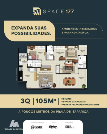 Imagem Apartamento com 3 Quartos à Venda, 89 m² em Praia De Itaparica - Vila Velha