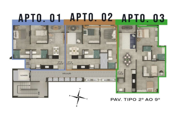 Imagem Apartamento com 2 Quartos à Venda, 56 m² em Bancários - João Pessoa Imagem Apartamento com 2 Quartos à Venda, 56 m² em Bancários - João Pessoa