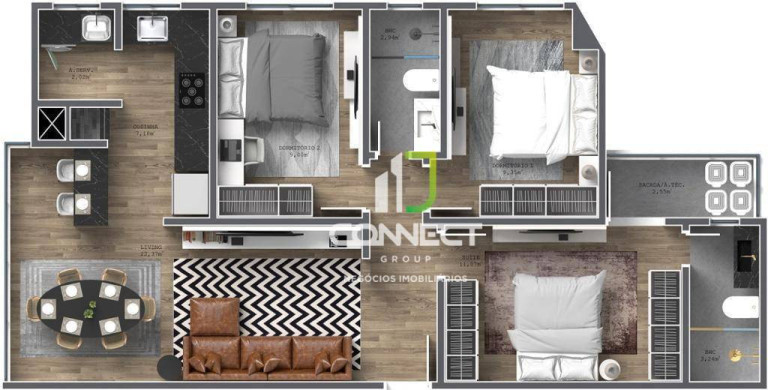 Imagem Apartamento com 3 Quartos à Venda, 80 m² em São João - Itajaí