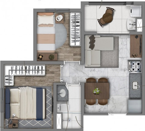 Imagem Apartamento com 2 Quartos à Venda, 44 m² em Jardim Caravelas - São Paulo Imagem Apartamento com 2 Quartos à Venda, 44 m² em Jardim Caravelas - São Paulo