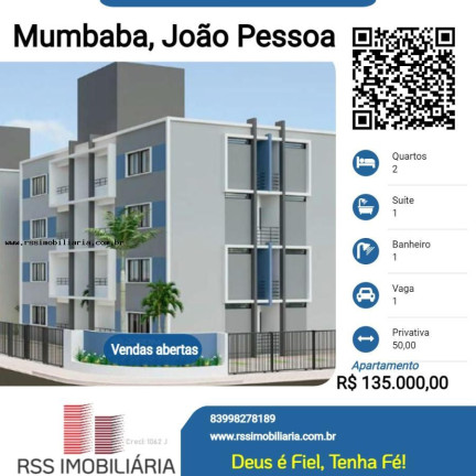 Apartamento com 2 Quartos à Venda, 50 m² em Mumbaba - João Pessoa