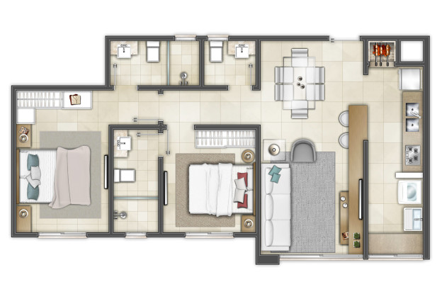 Imagem Apartamento com 2 Quartos à Venda, 68 m² em Centro - Torres