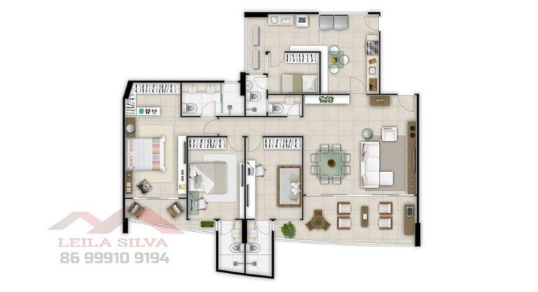 Imagem Apartamento com 4 Quartos à Venda, em Horto - Teresina Imagem Apartamento com 4 Quartos à Venda, em Horto - Teresina