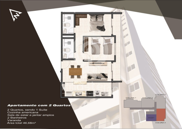 Imagem Apartamento com 2 Quartos à Venda, 48 m² em Damas - Fortaleza Imagem Apartamento com 2 Quartos à Venda, 48 m² em Damas - Fortaleza