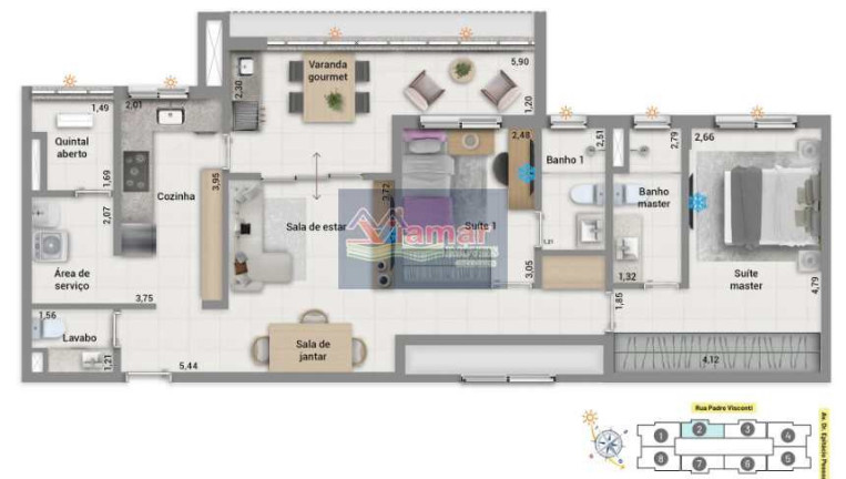 Imagem Apartamento com 3 Quartos à Venda, 128 m² em Santos - Santos Imagem Apartamento com 3 Quartos à Venda, 128 m² em Santos - Santos