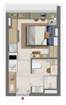 Imagem Imóvel com 1 Quarto à Venda, 21 m² em Campo Belo - São Paulo