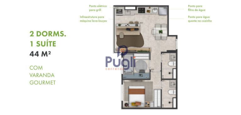 Imagem Apartamento com 2 Quartos à Venda, 44 m² em Vila Nair - São Paulo