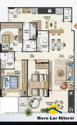 Imagem Apartamento com 3 Quartos à Venda, 107 m² em Icaraí - Niterói